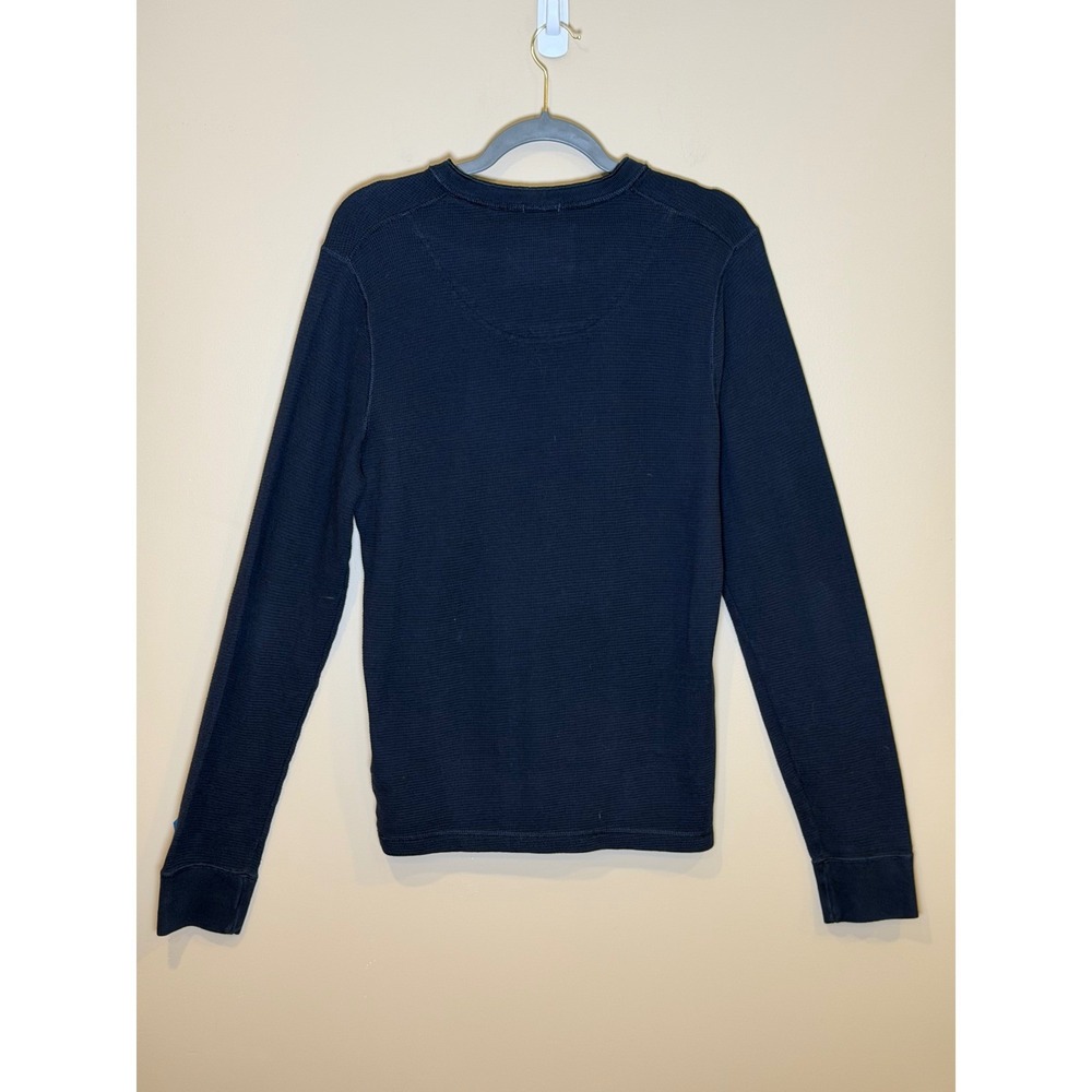 Abercrombie & Fitch Mens Henley Navy Blue Large Muscle Fit Waffle Knit Thermal - Picture 5 of 6